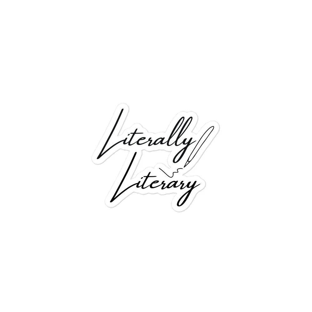 Literally Literary kiss-cut sticker, 3×3 in