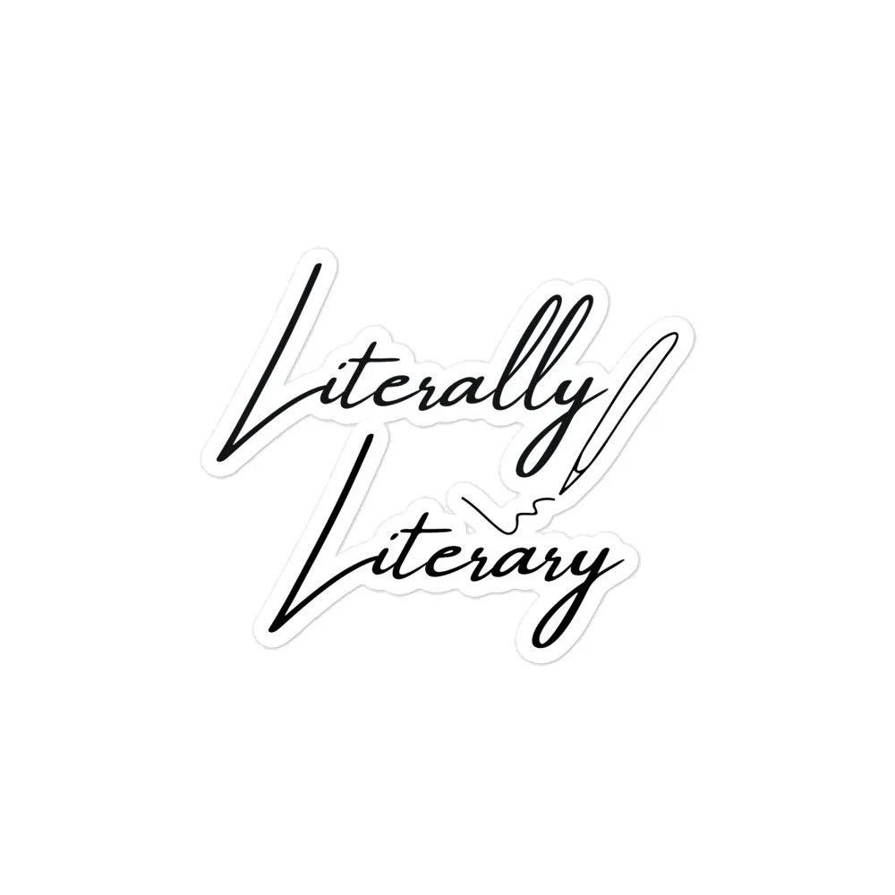 Literally Literary kiss-cut sticker, 4×4 in