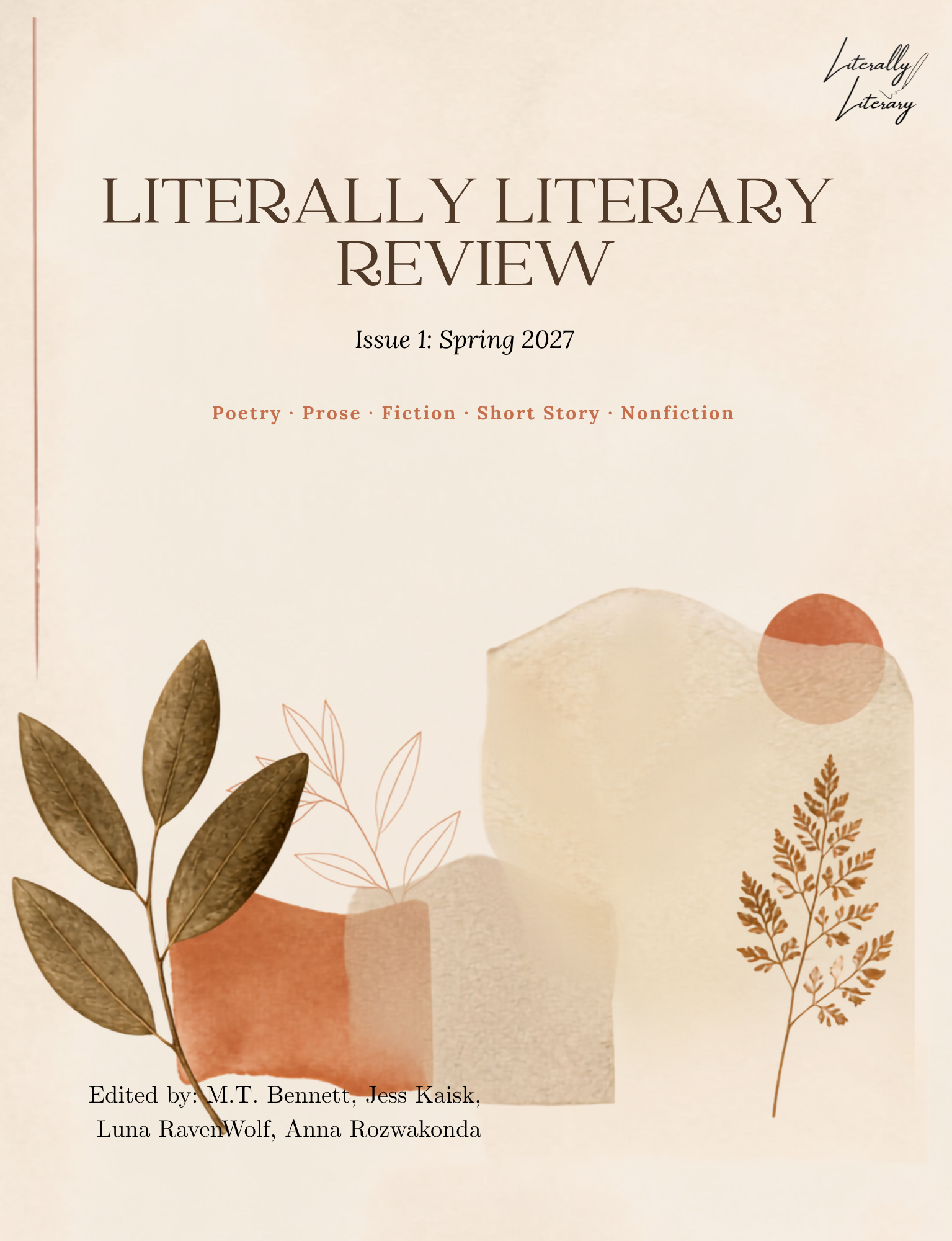 Cover of the Literally Literary Review, Issue 1: Spring 2027