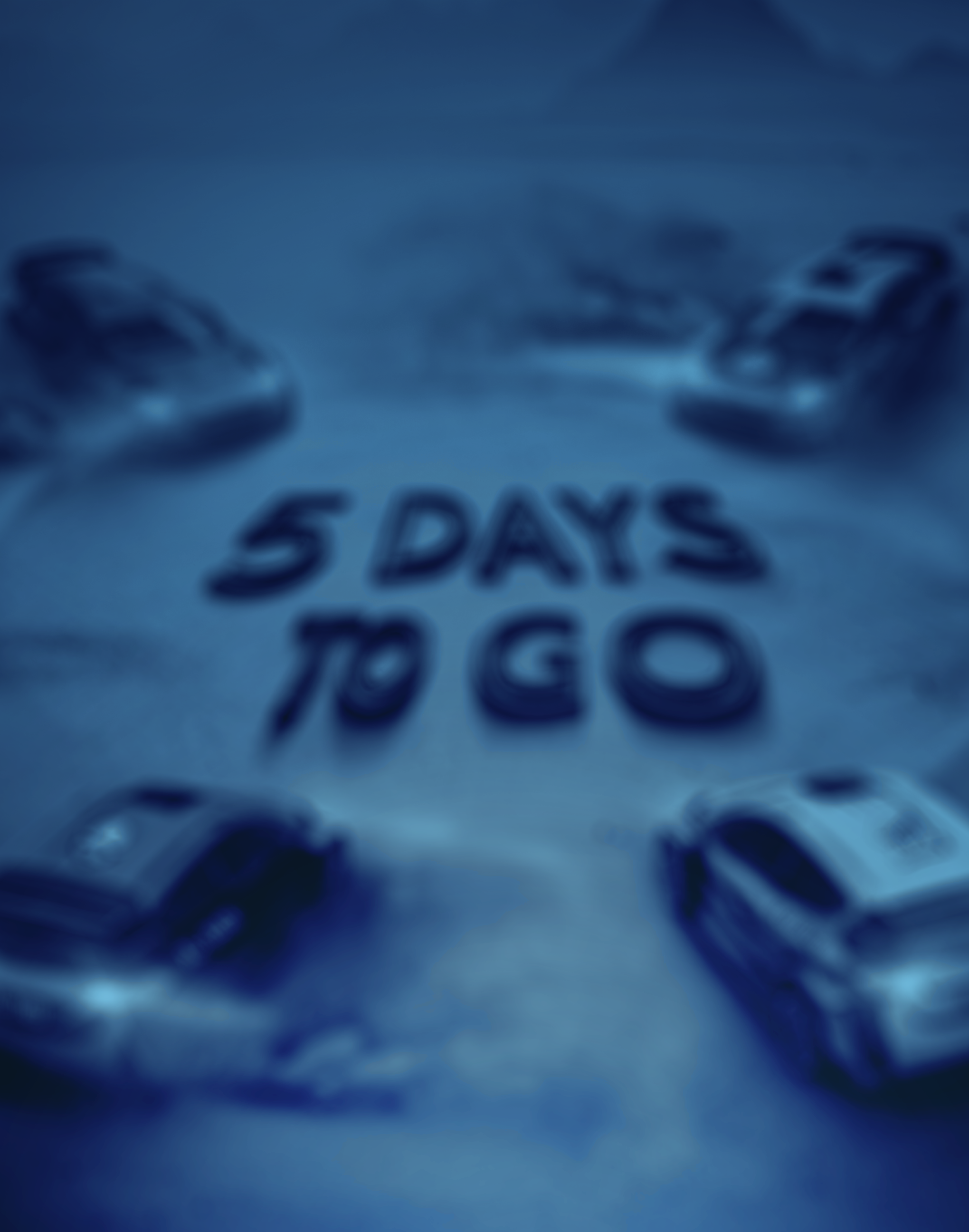 Blurred close-up of a calendar page showing the text '5 DAYS' with a focus on the text.