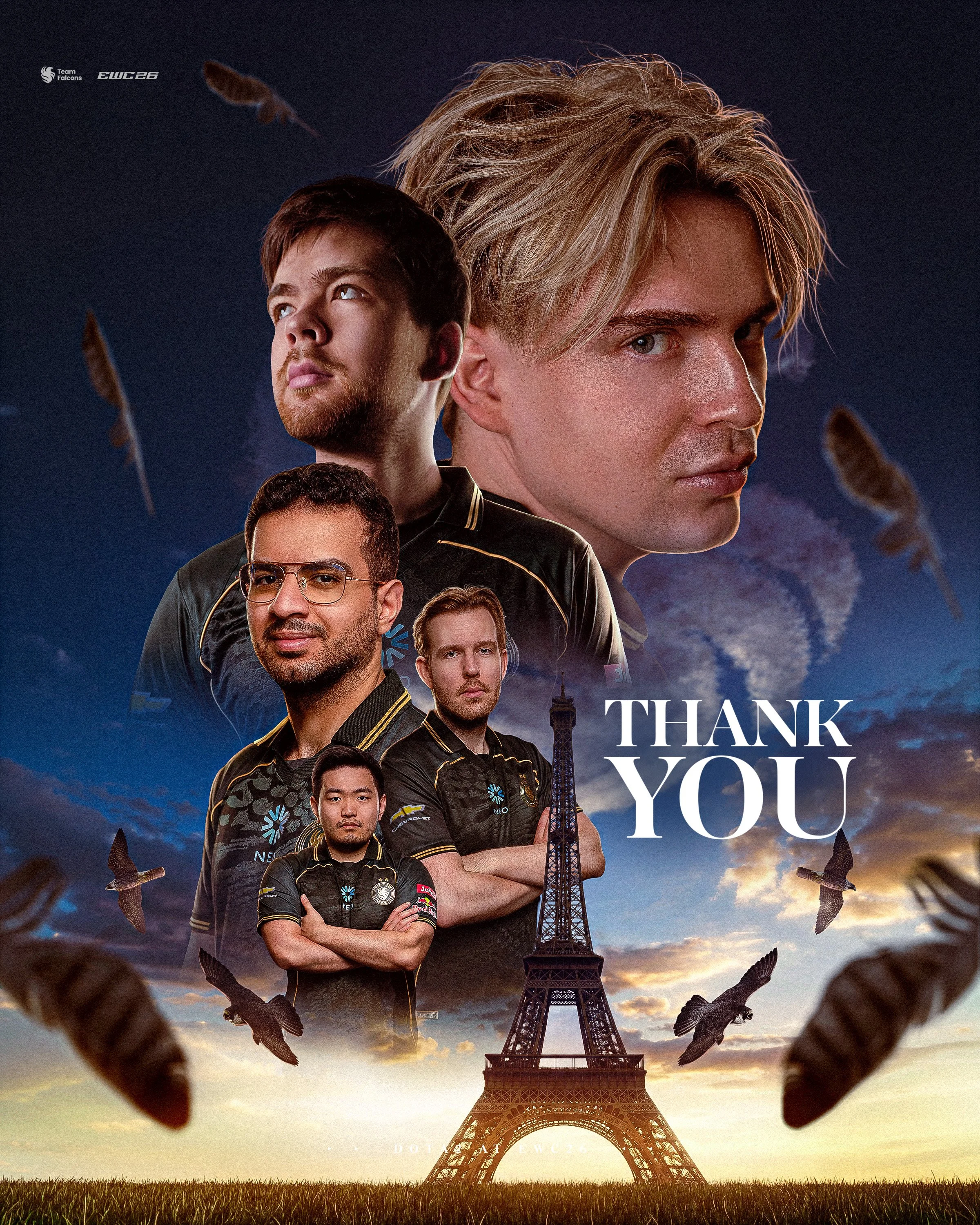 Released Visual for Team Falcons 🎨🦅
*
Another release visual from Team Falcons during the EWC 2026 Championship.
*
هذا من فضل ربي 🌸🌸
اللهم صل و سلم على سيدنا محمد 🌸🌸

#dota2 #falcons #teamfalcons #TI2026 #falconsarehere
