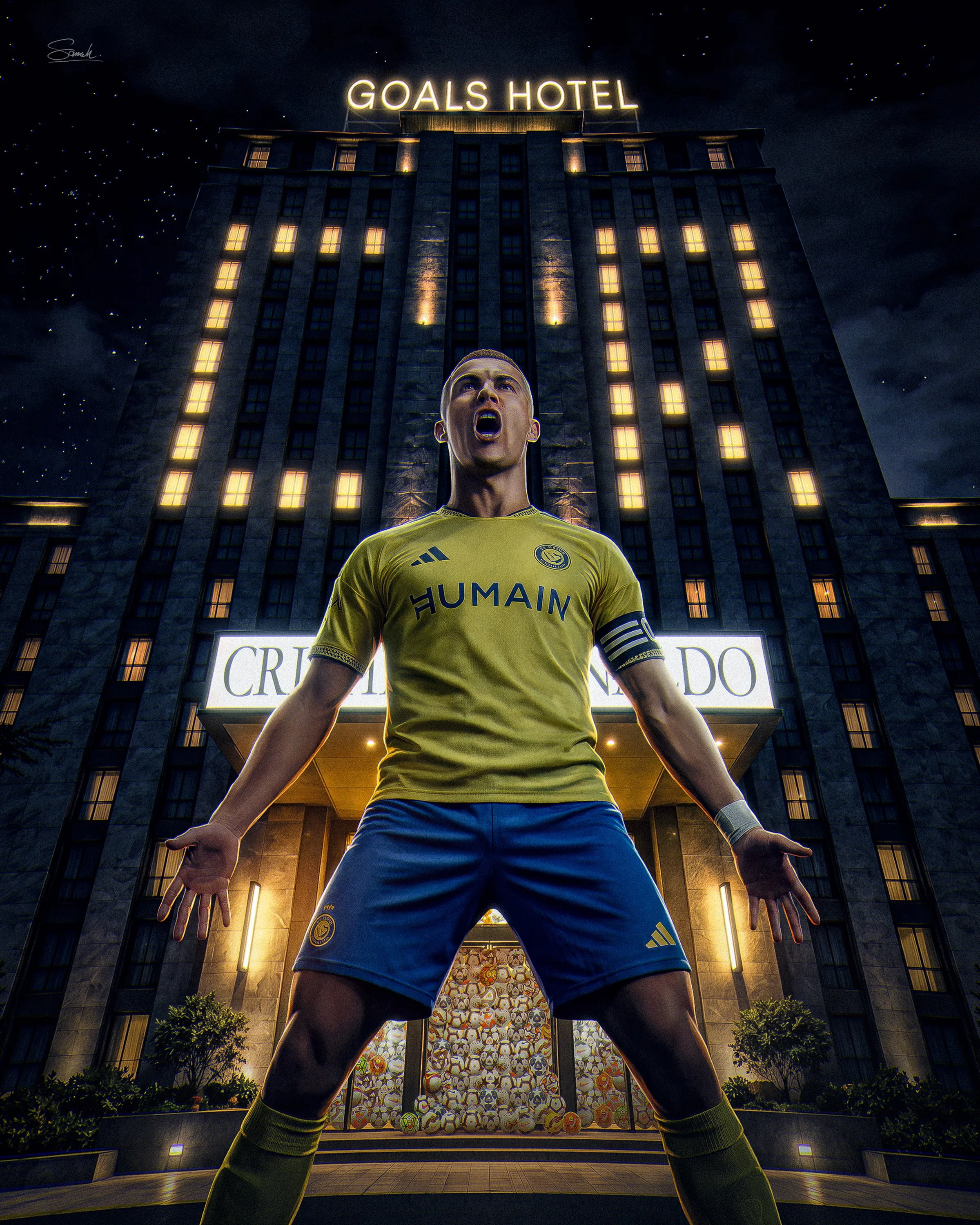 The hotel isn't fully booked yet. 💼🎨
*
@cristiano 
*
هذا من فضل ربي 🌸🌸
اللهم صل و سلم على محمد 🌸🌸

#cristianoronaldo
#cr7
#messi
#ronaldo
#cristiano
#roshnsaudileague