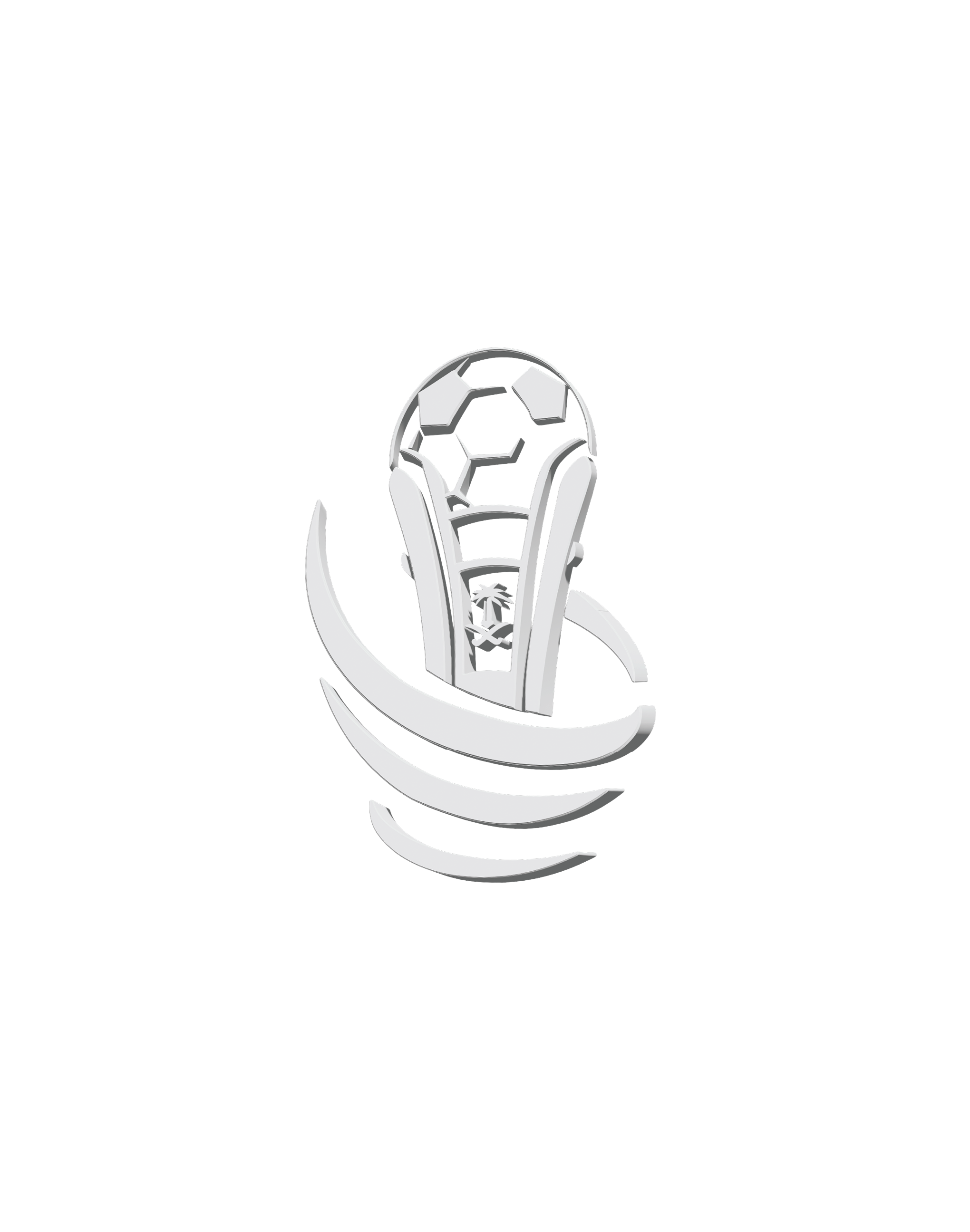Digital illustration of a futuristic trophy with a baseball and palm tree emblem, featuring shiny metallic surfaces and stylized design elements.