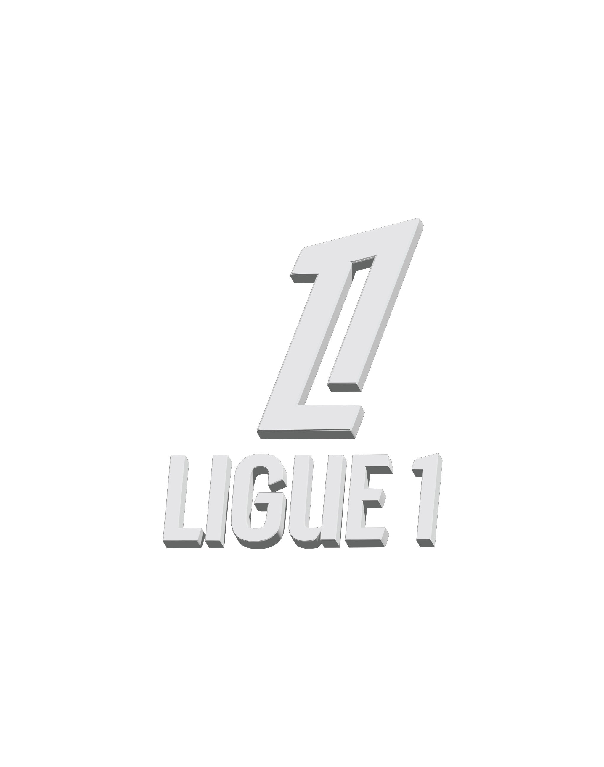 Silver 3D text reading '2' and 'LIGUE' on a black background.