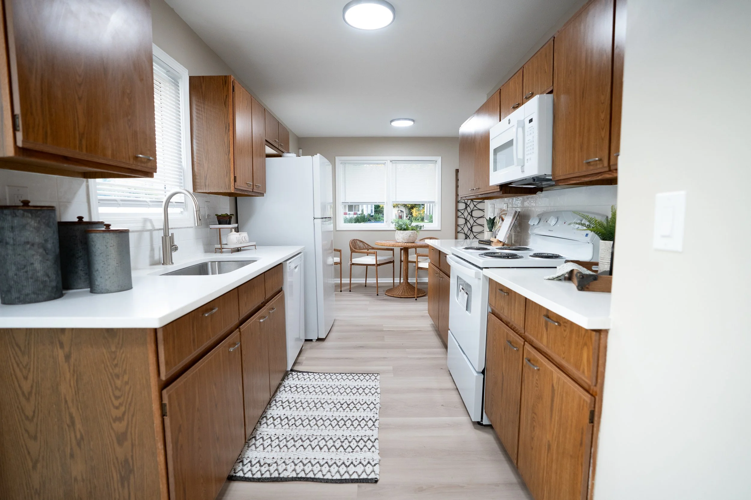 Modern kitchen interior that is clean and well kept.