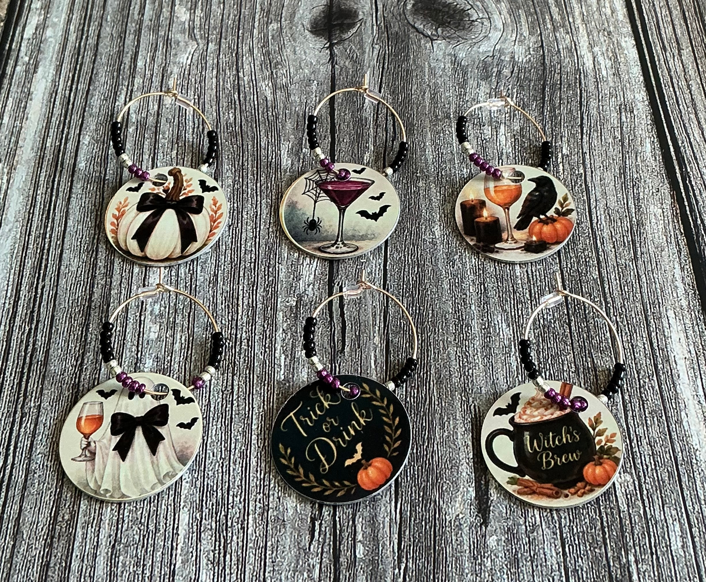 Halloween Wine Glass Charms - Set of 6