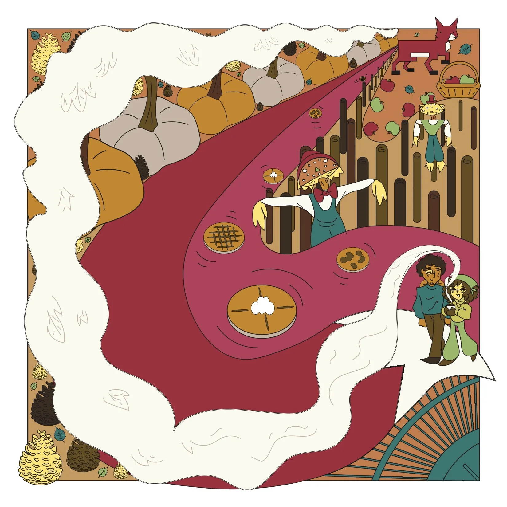 Fall calendar illustration