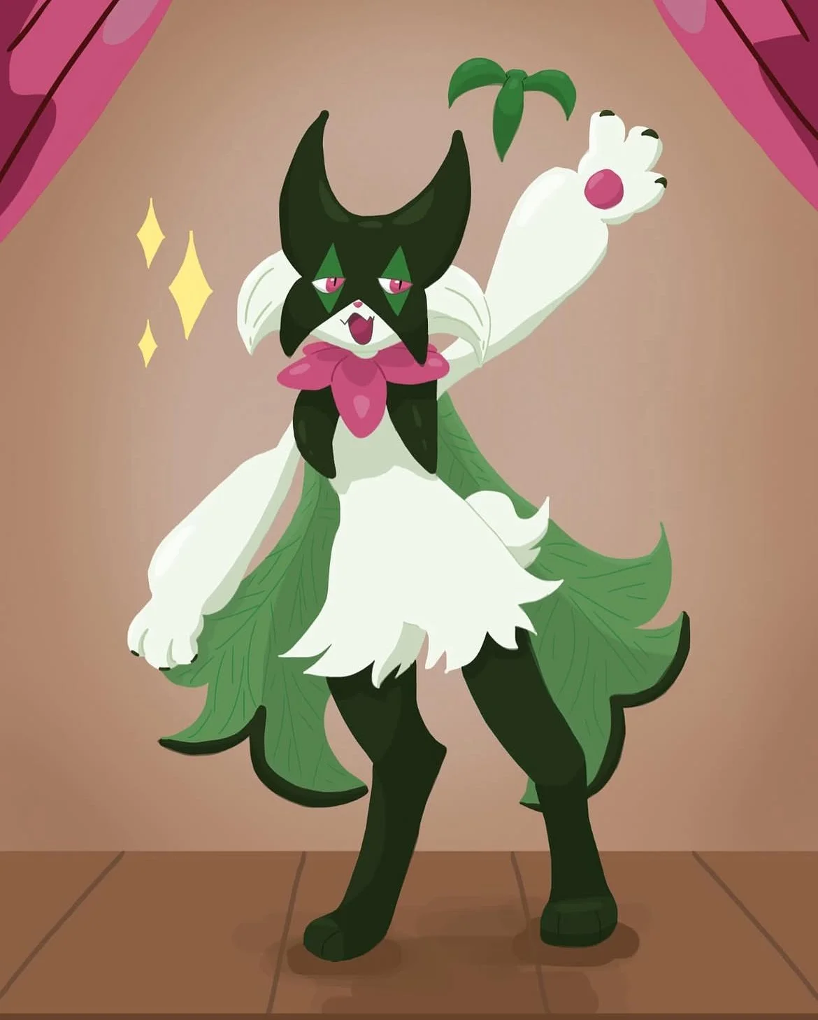 Meowscarada from Pokémon illustration