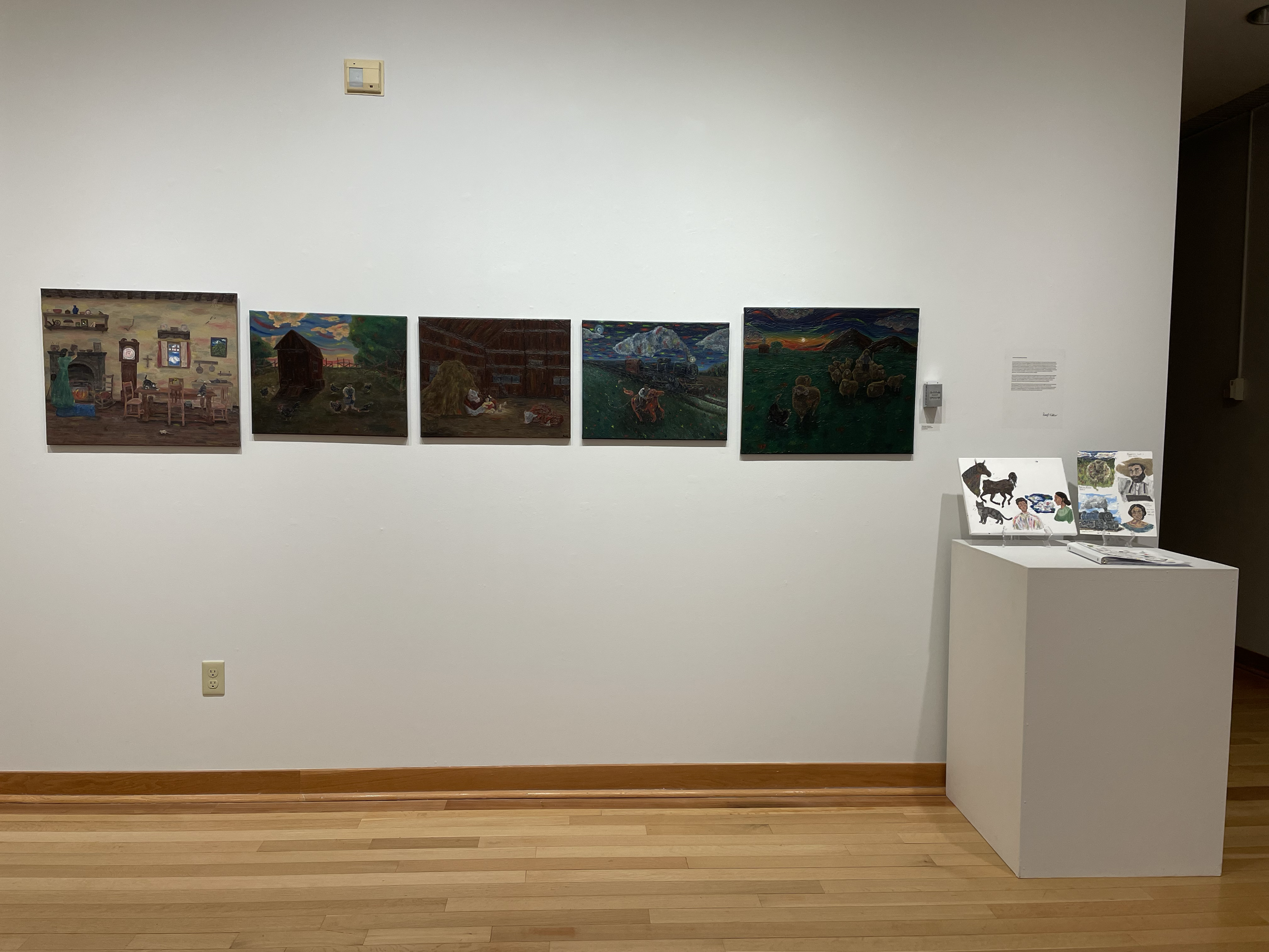 The paintings on display at Huntington University