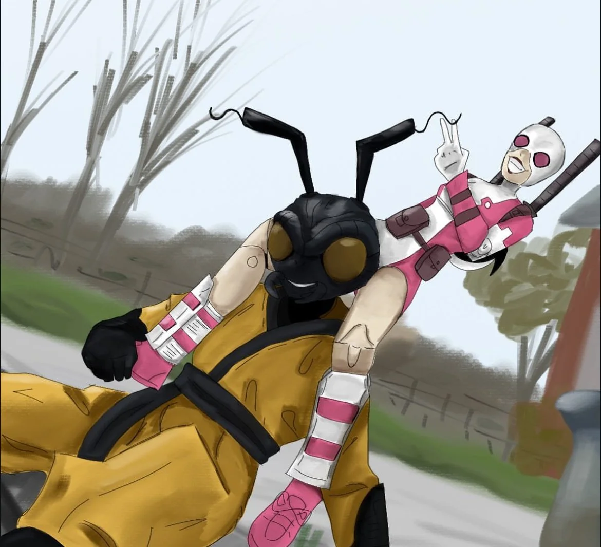 Illustration of my friend's action figures