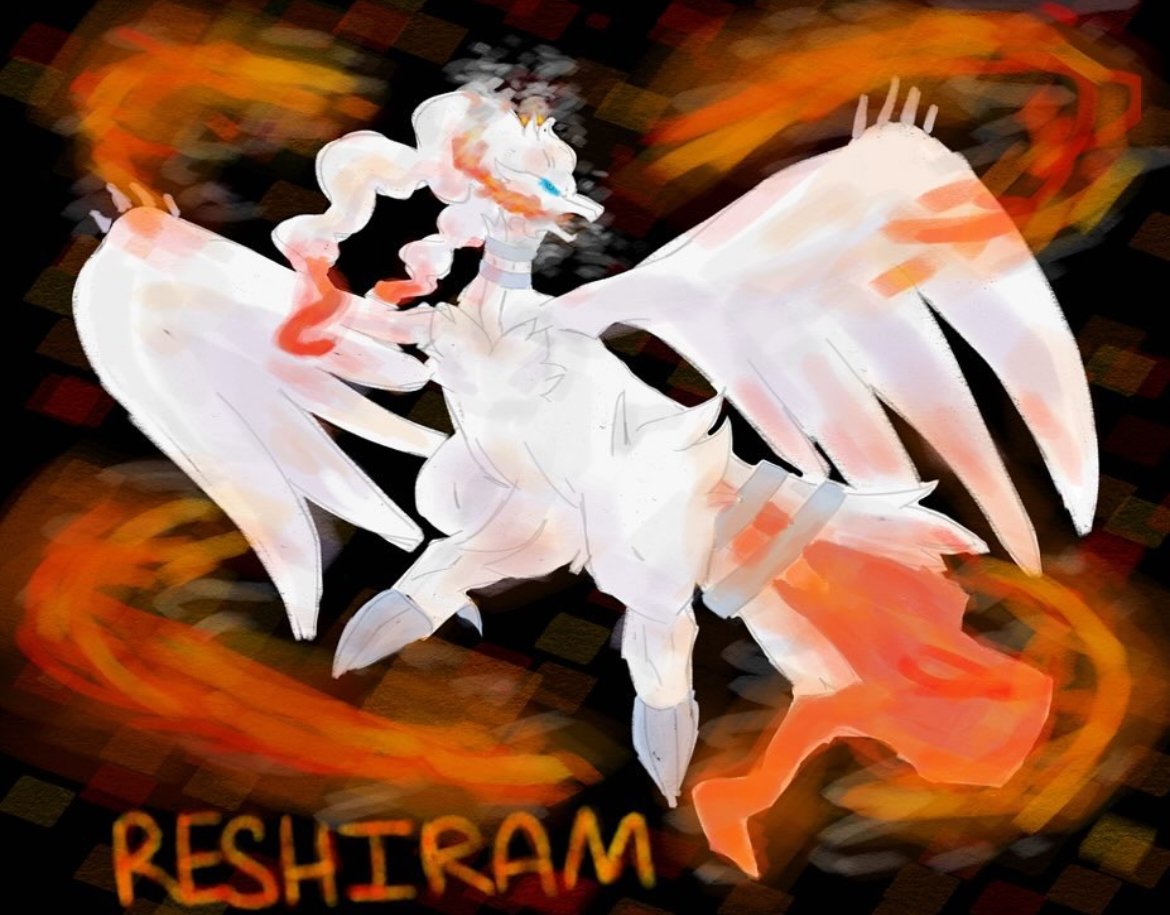 Reshiram from Pokémon illustration
