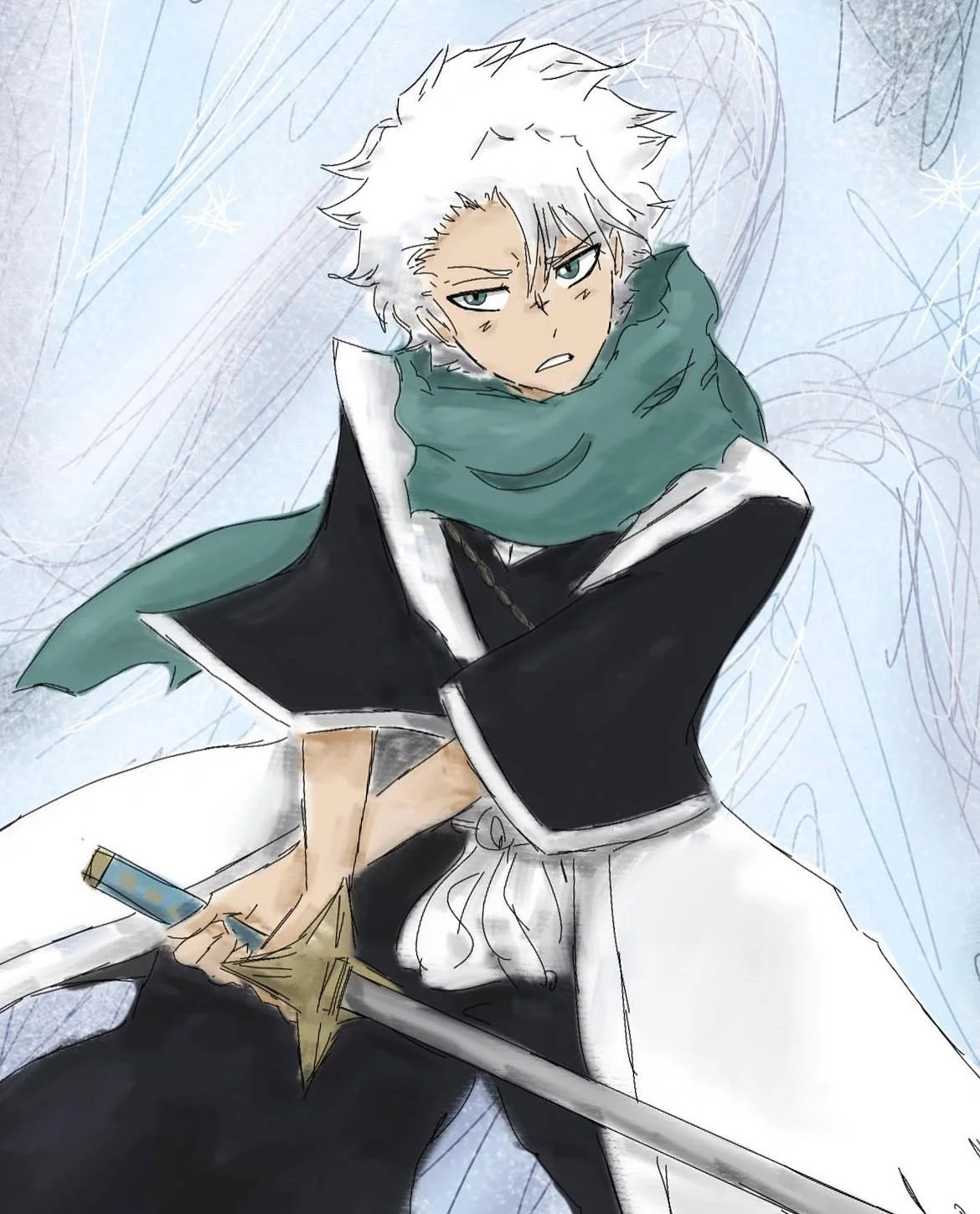 Toshiro from Bleach illustration