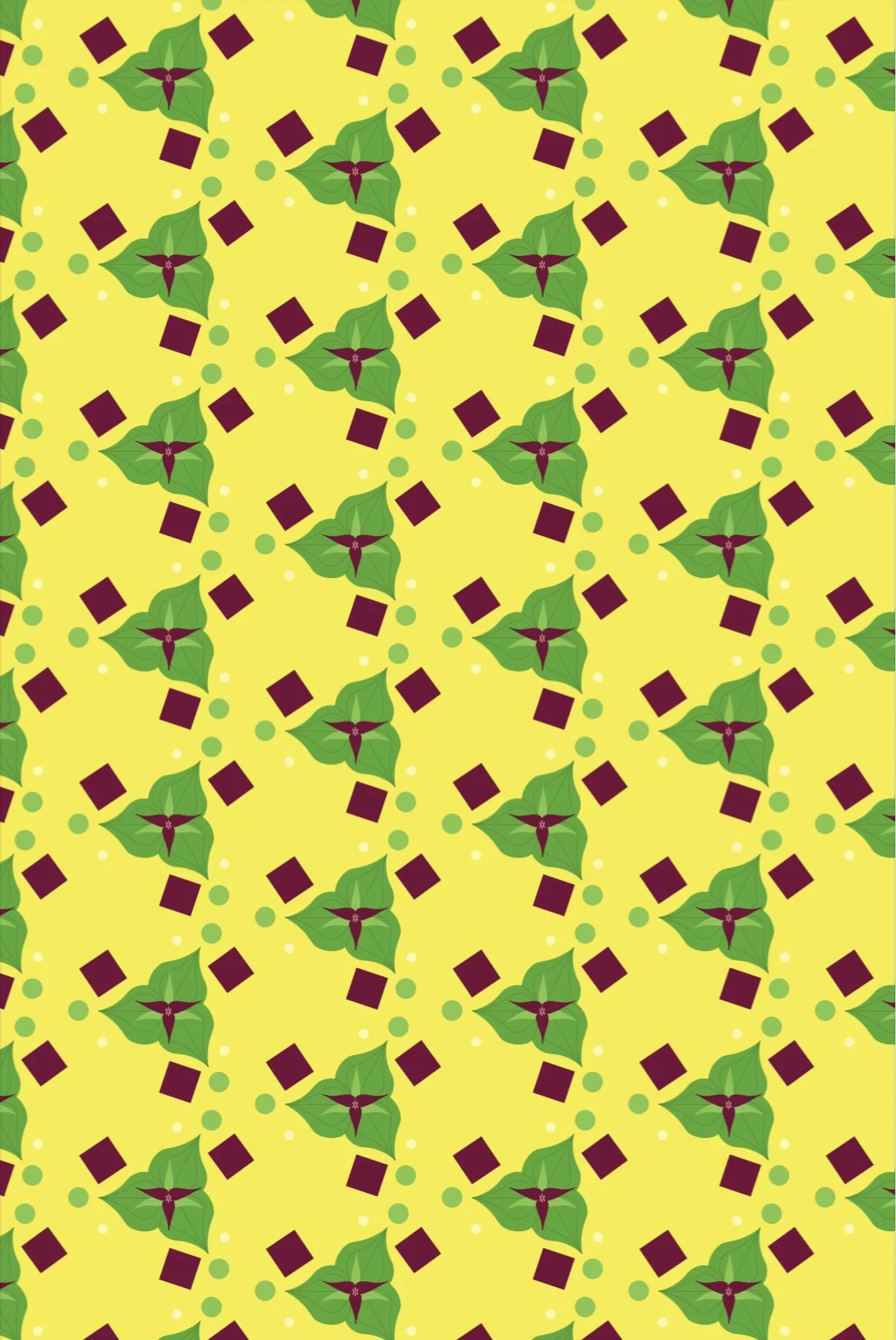 Red Trillium pattern design