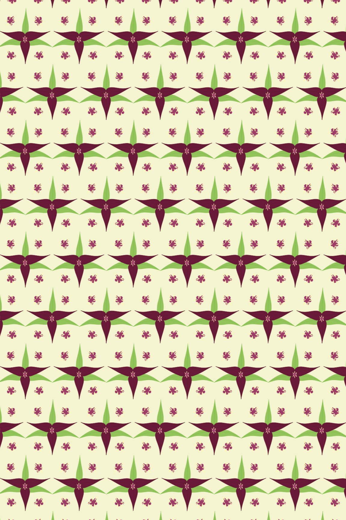 Red Trillium pattern design