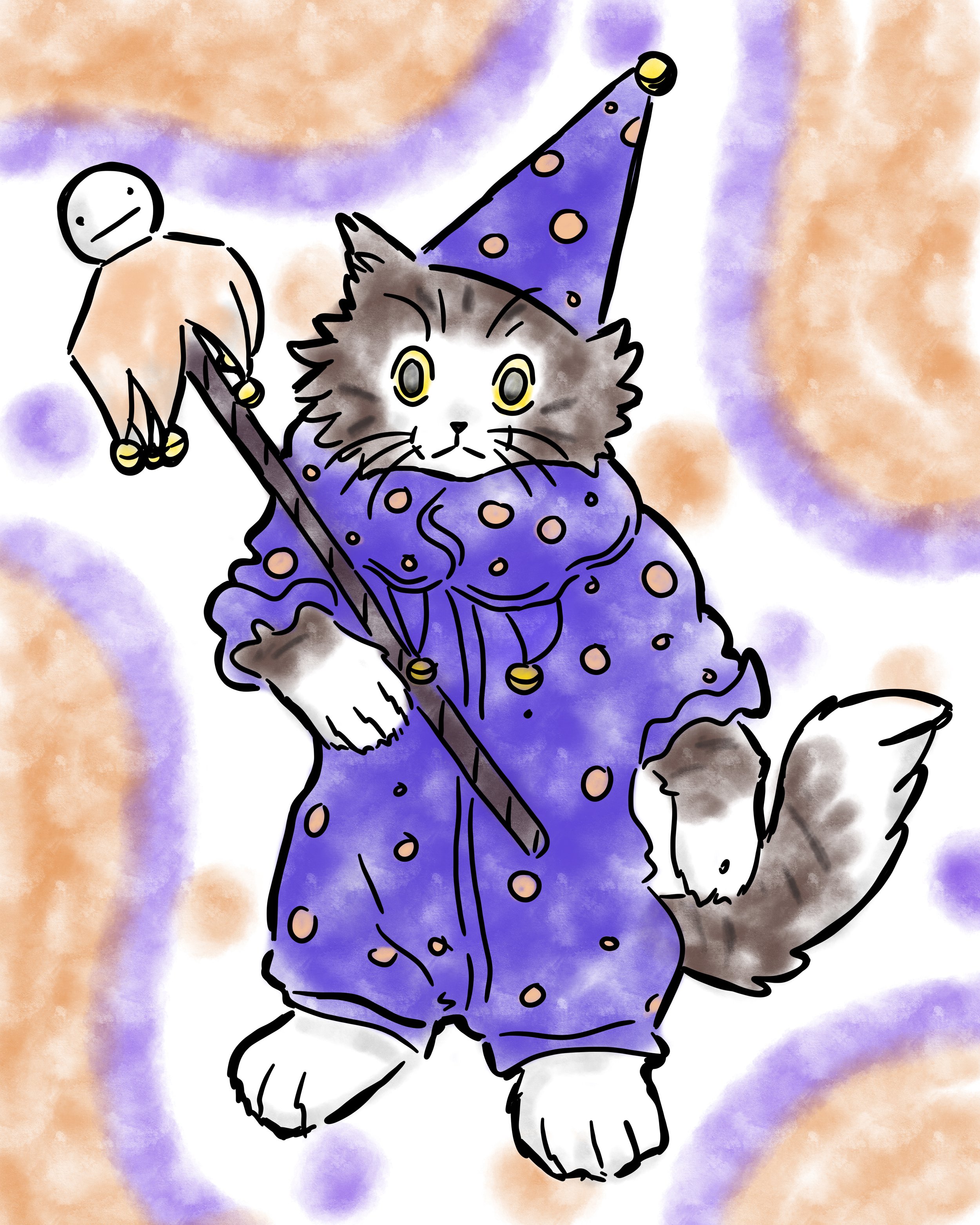 Wizard cat illustration