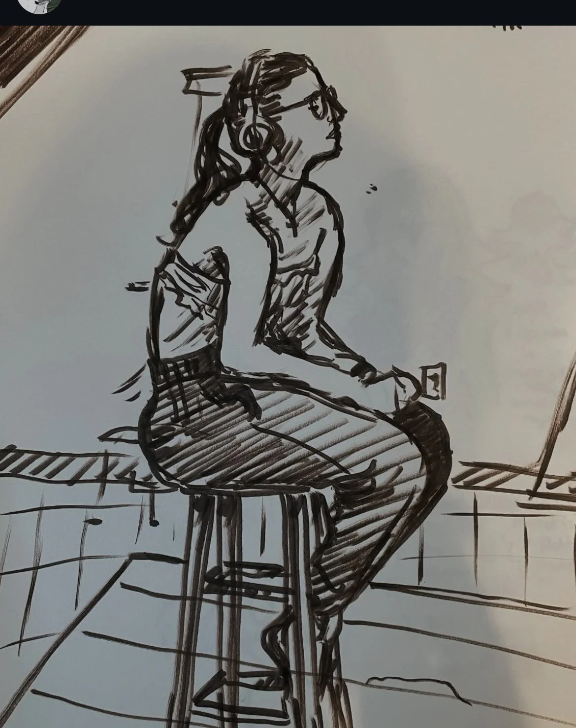 A model, figure drawing, marker