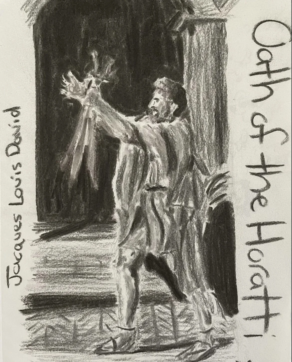 A practice of a painting, figure drawing, charcoal