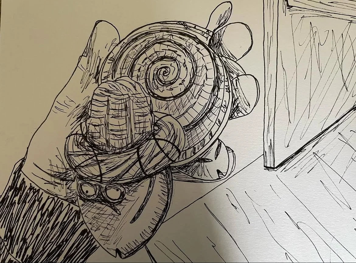 Hat Turtle, ink