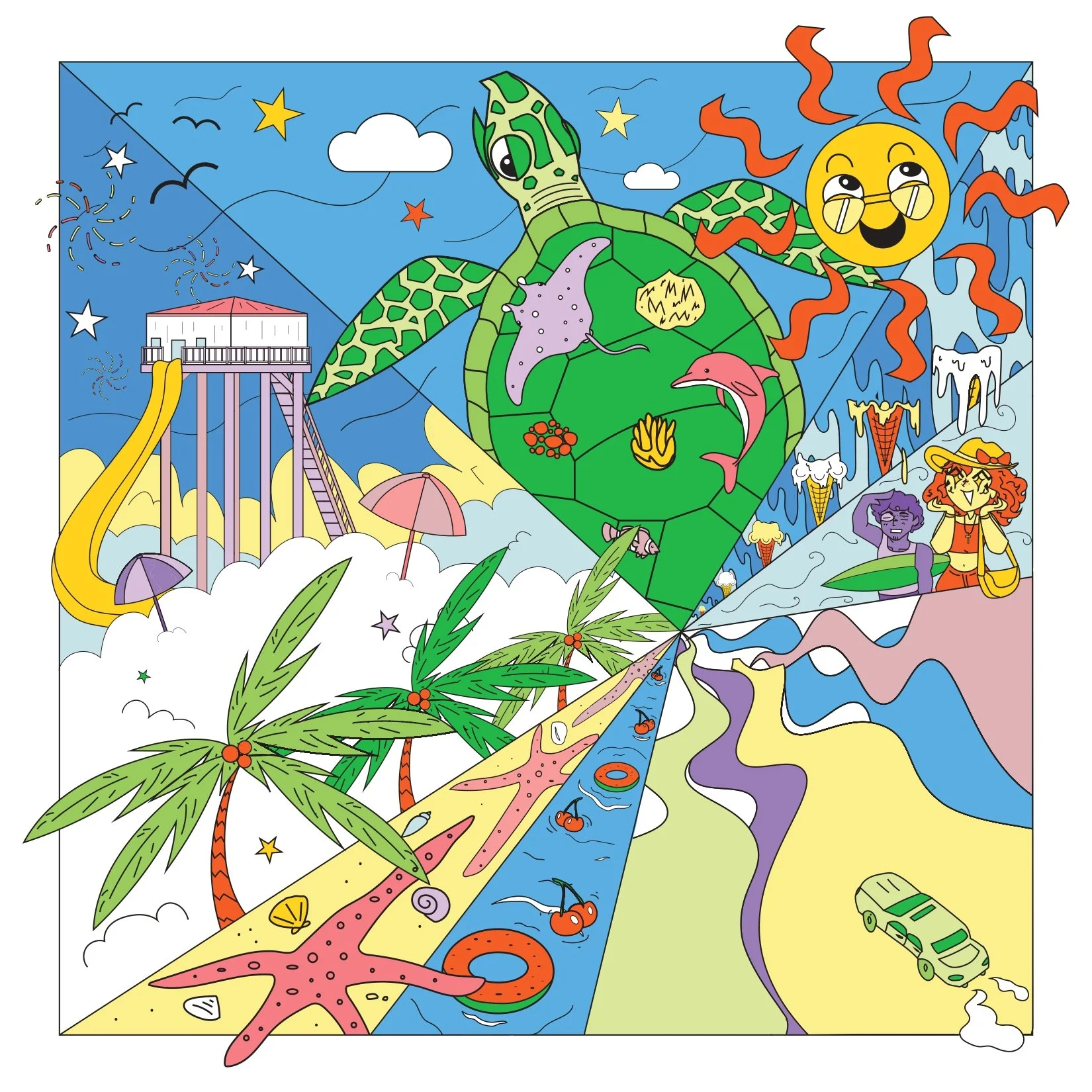 Summer calendar illustration