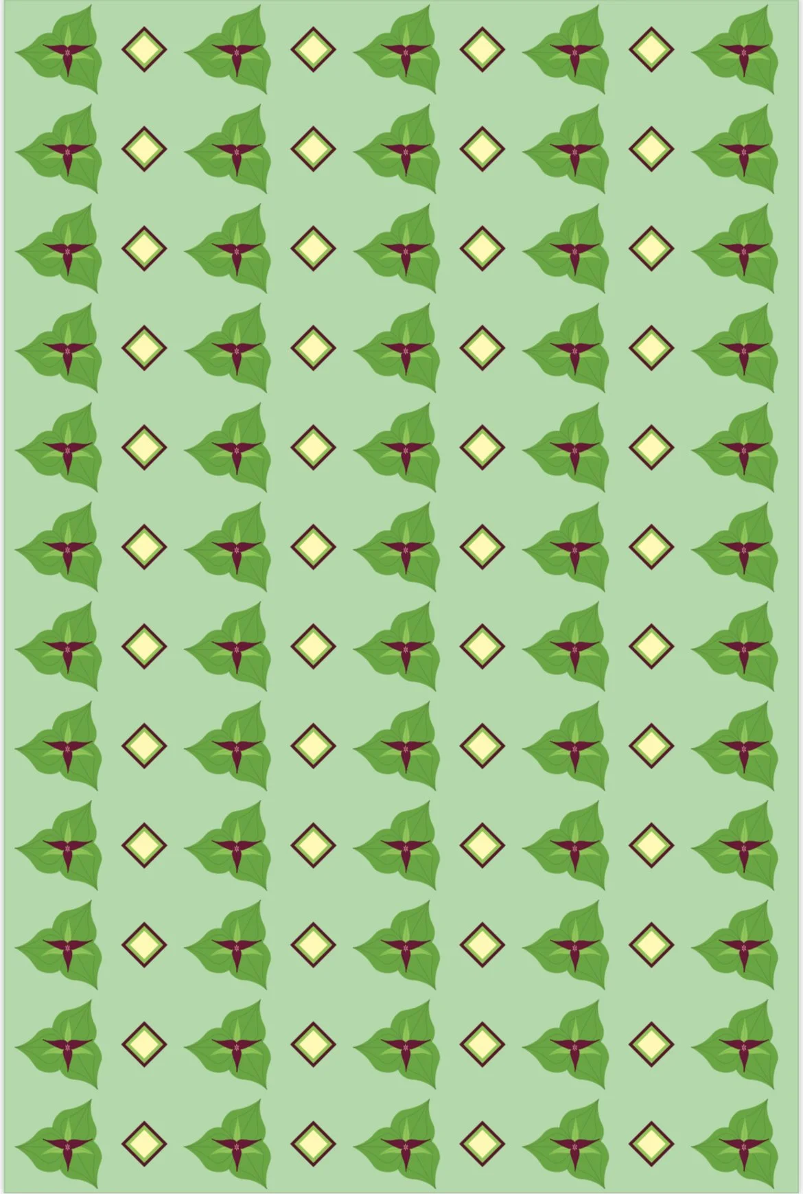 Red Trillium pattern design