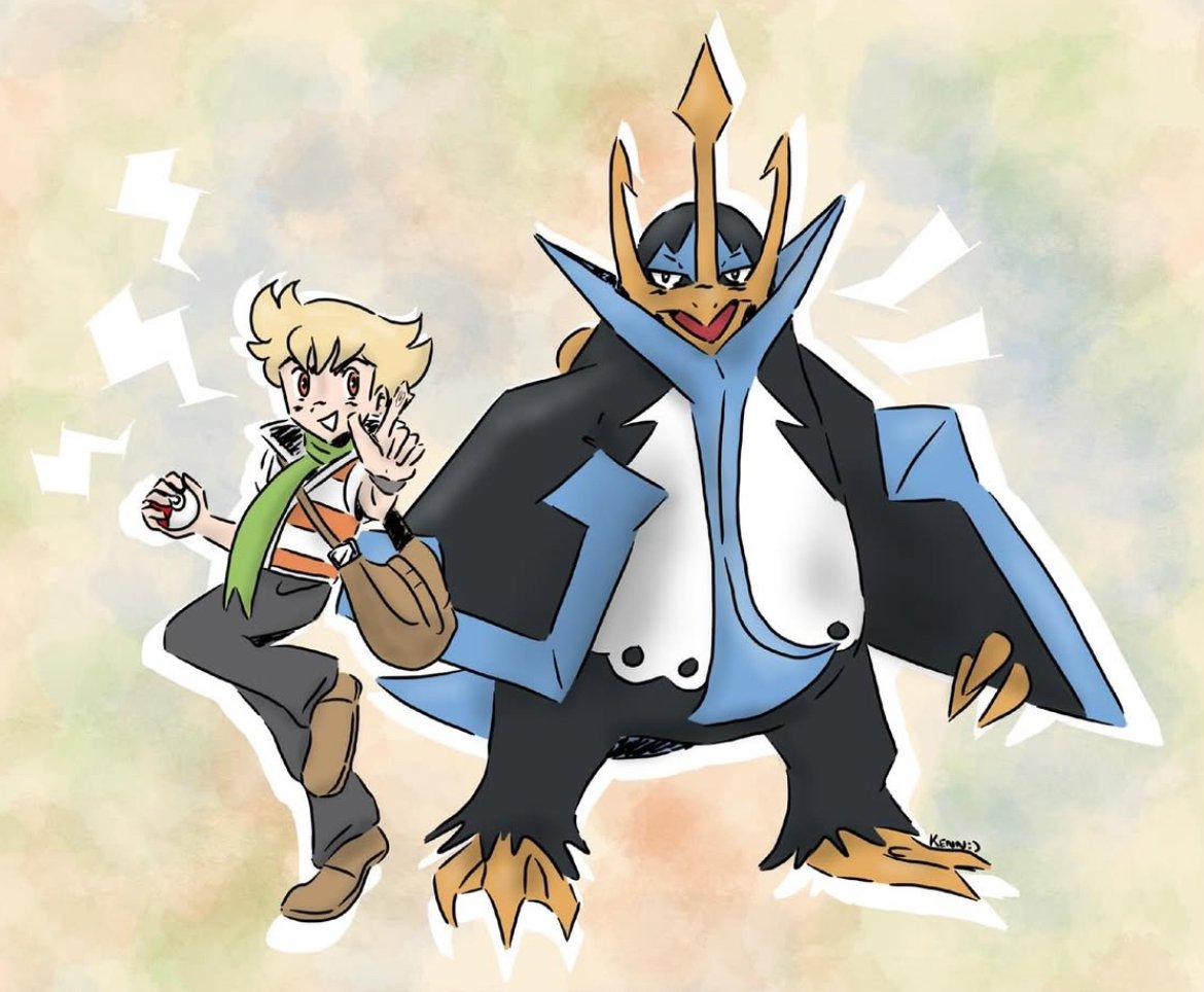 Barry and Empoleon from Pokémon