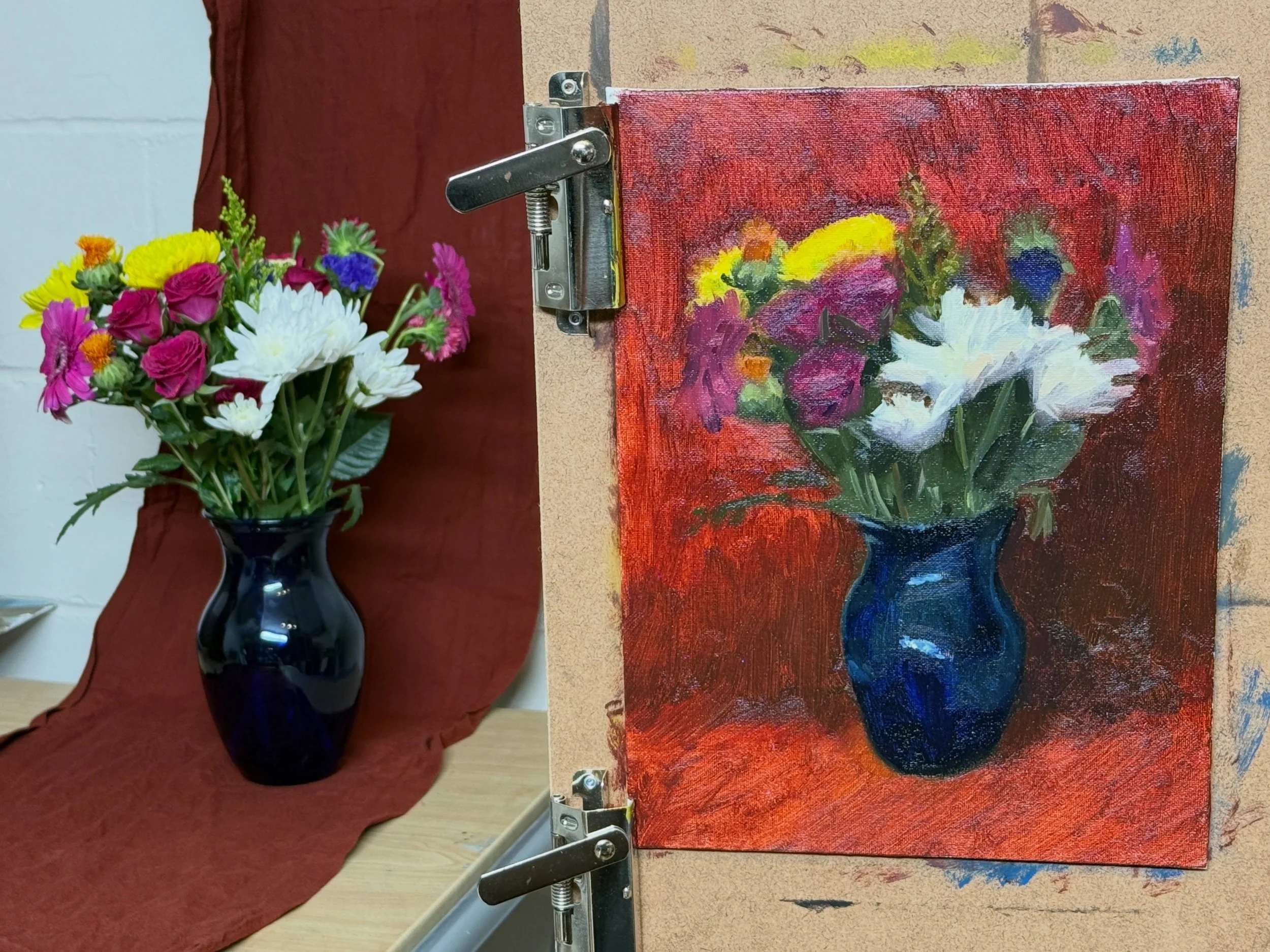 A floral painting from last month, 9x12&rdquo; oil on panel.