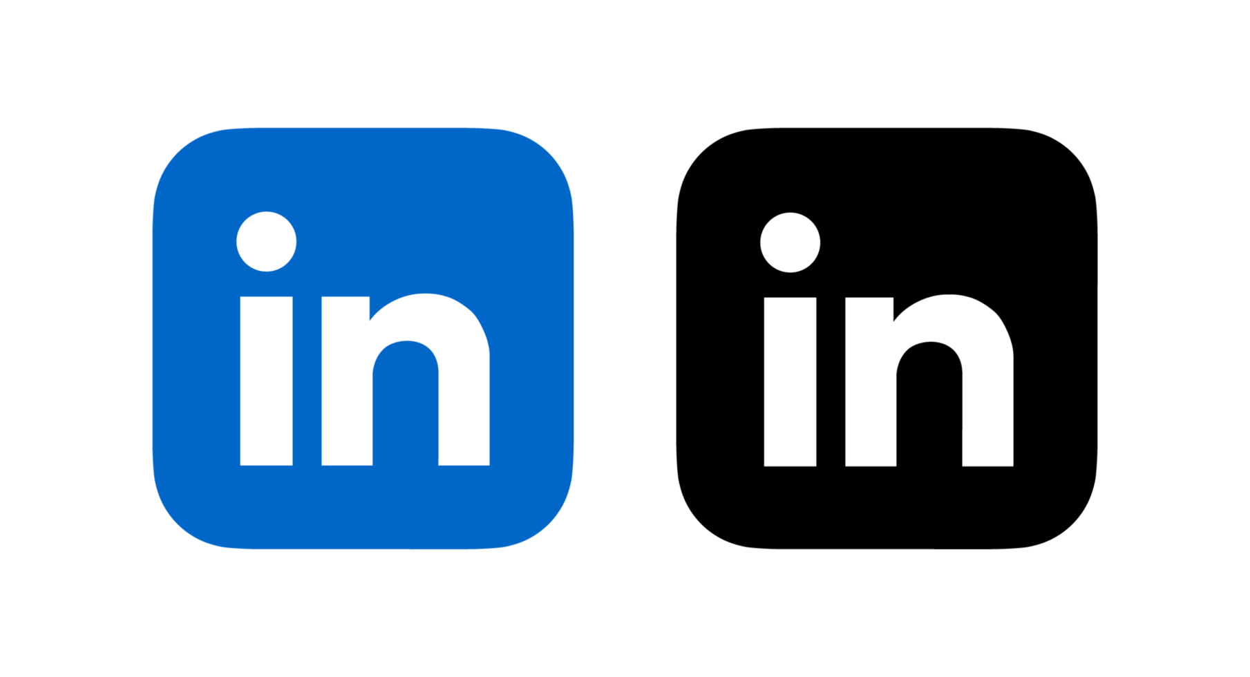Logo de LinkedIn avec le texte 'in' dans un carré bleu et à côté le texte 'in' en noir.