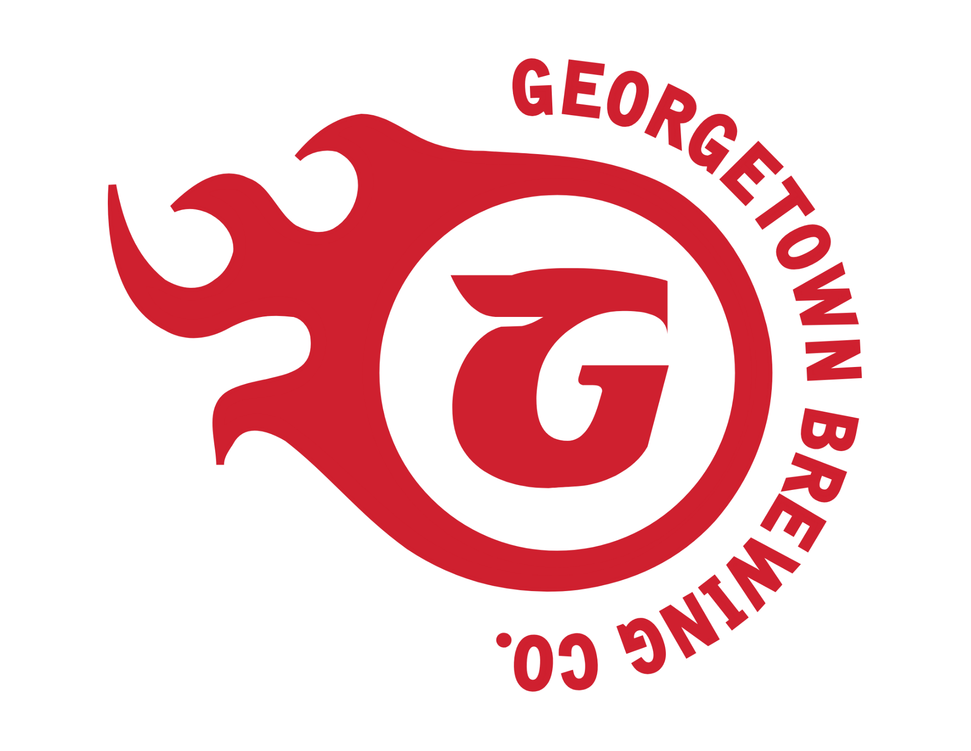 Red gear logo with black background and stylized flames and the text 'GEORGETOWN' and 'G. ENERGY'.
