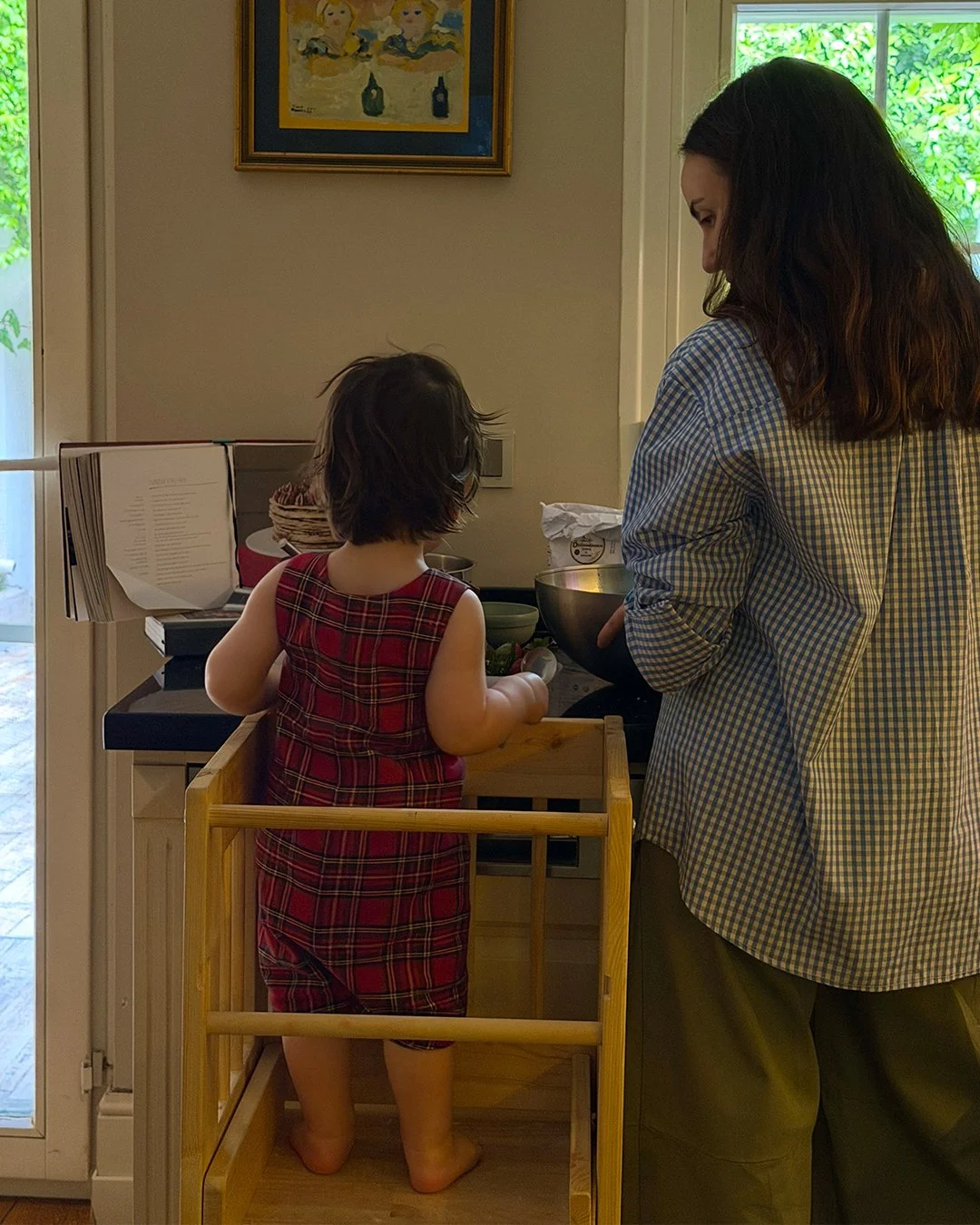Our Sunday ritual is making pancakes with Ali in the morning. His favourite is with strawberries and ricotta.