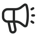 Icon of a black megaphone.