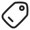 A simple line drawing of a blank dog tag with a small hole at the top for attaching to a chain.