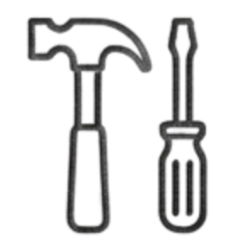 Illustration of a hammer and a screwdriver.