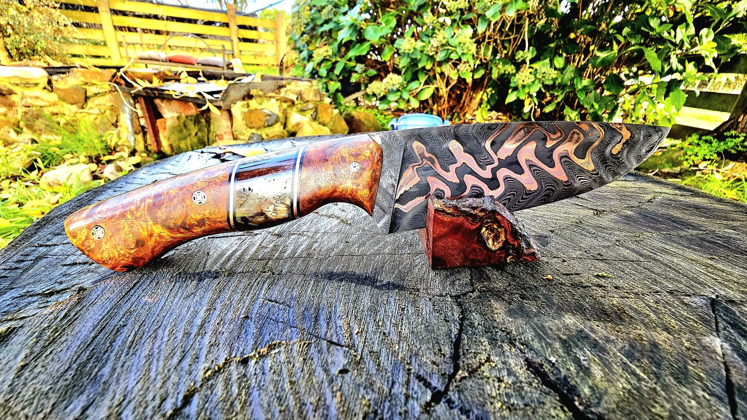 Multi layer Copper Damascus Hunter