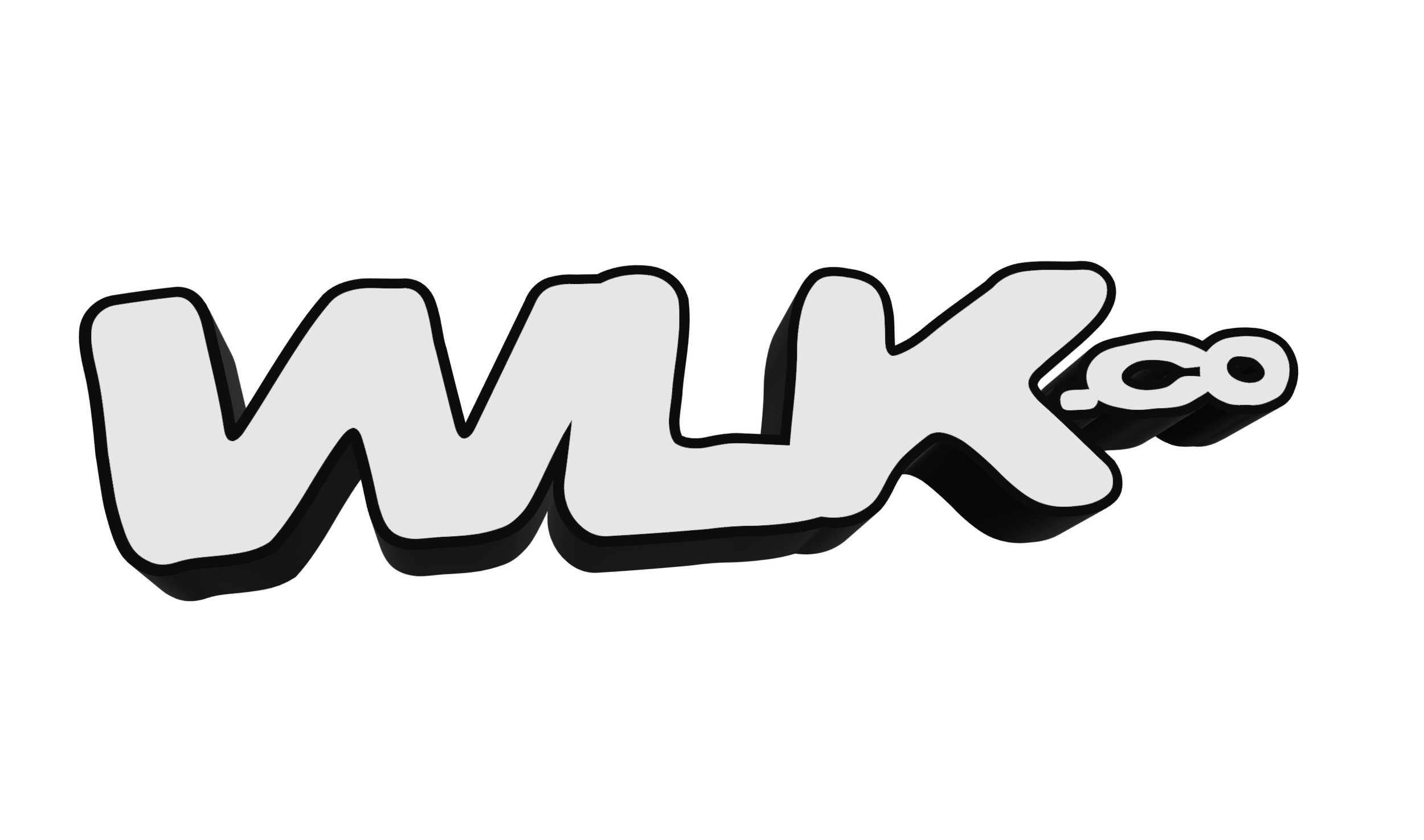 Stylized text reading 'WICK' in bold, black and white font with a 3D effect.