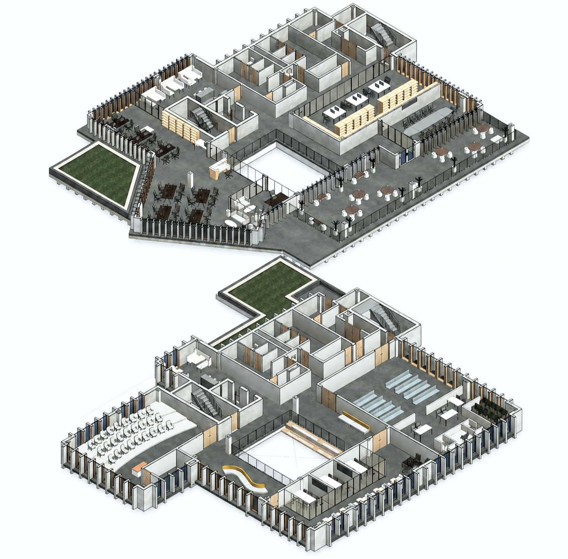 Design + Visualization:
Concept development, space planning, renovations, 3D views, renderings, and presentation material.