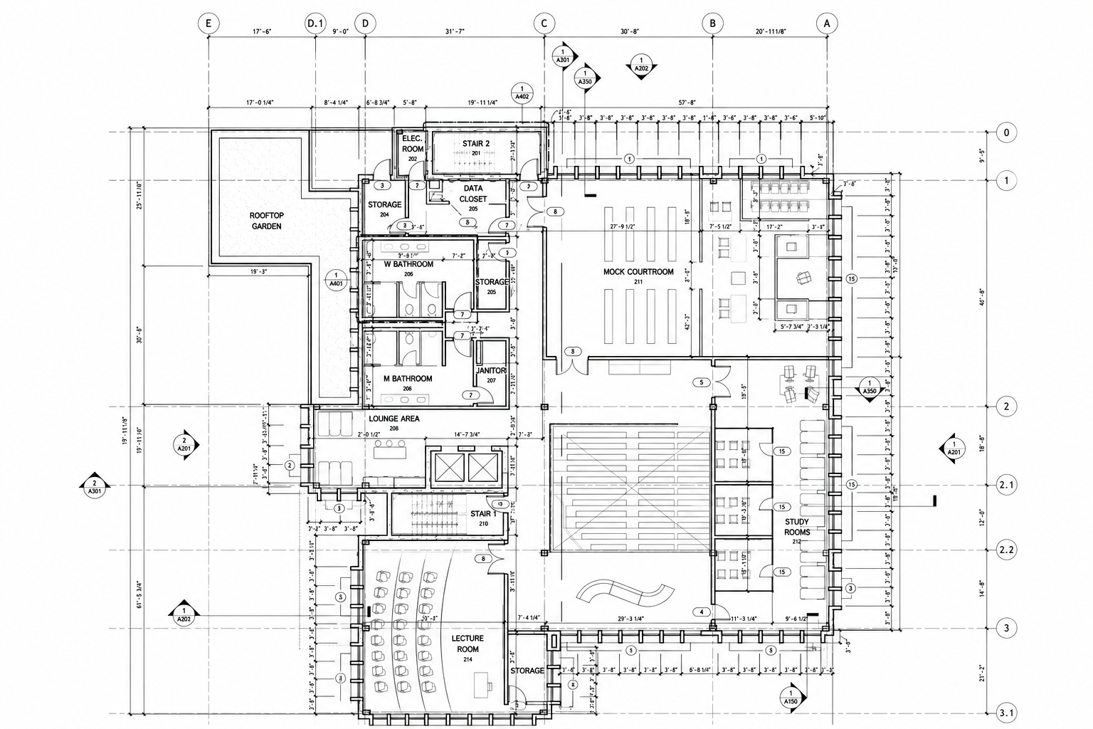 Architectural Documentation:
Floor plans, elevations, sections, RCPs, drafting, drawing development, and project documentation.