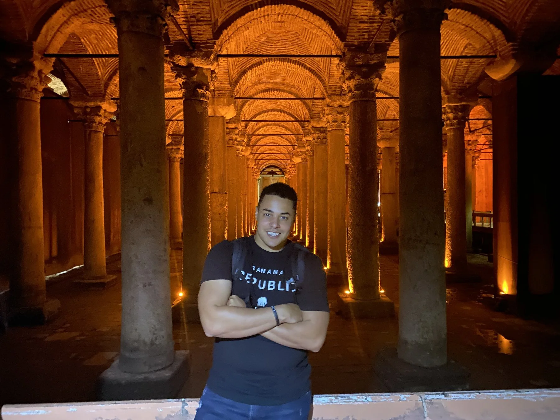 Devlen Polite, founder of Clear Skies Travel, in the Basilica Cistern, Istanbul.