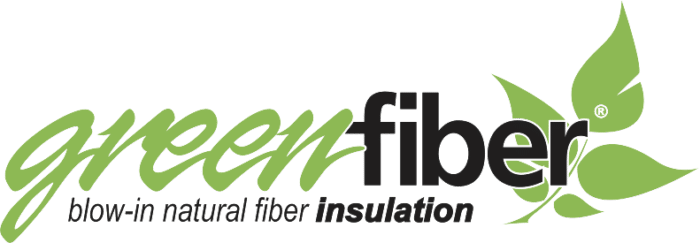 Greenfiber logo with green and black text and a green leaf graphic