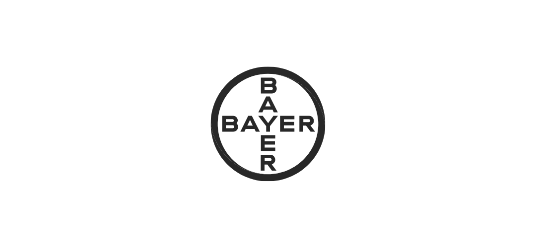 Bayer logo with the word 'Bayer' written vertically inside a circle.