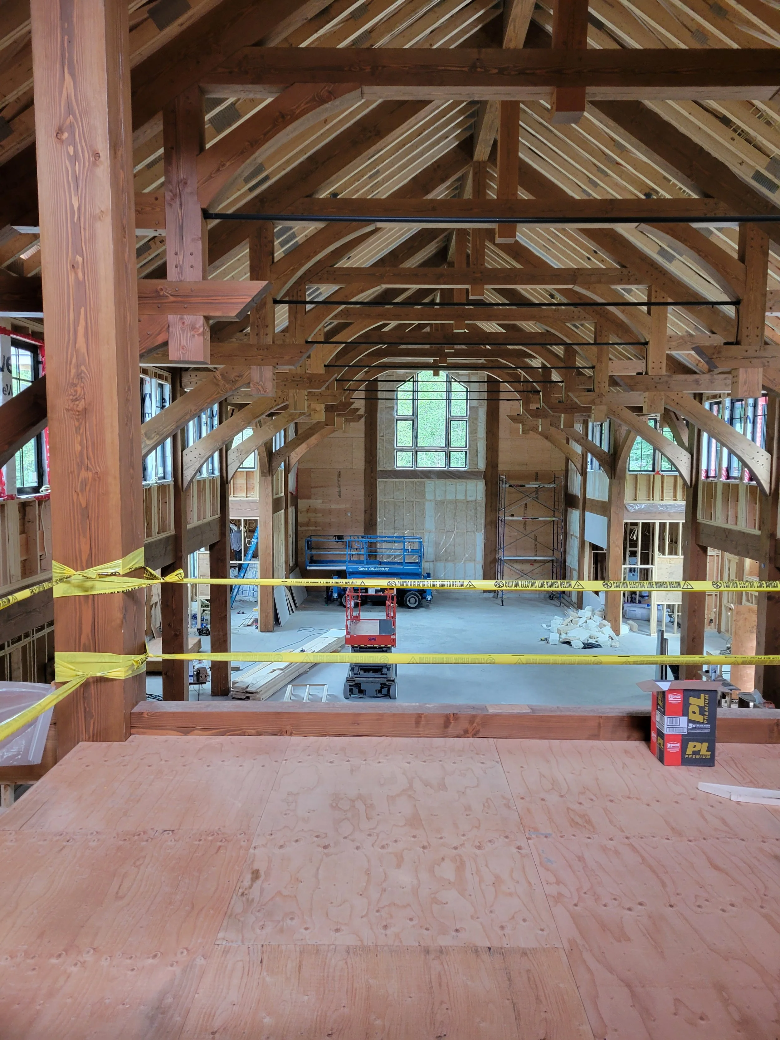 Electrical rough-in during framing stage of a home addition, Squamish