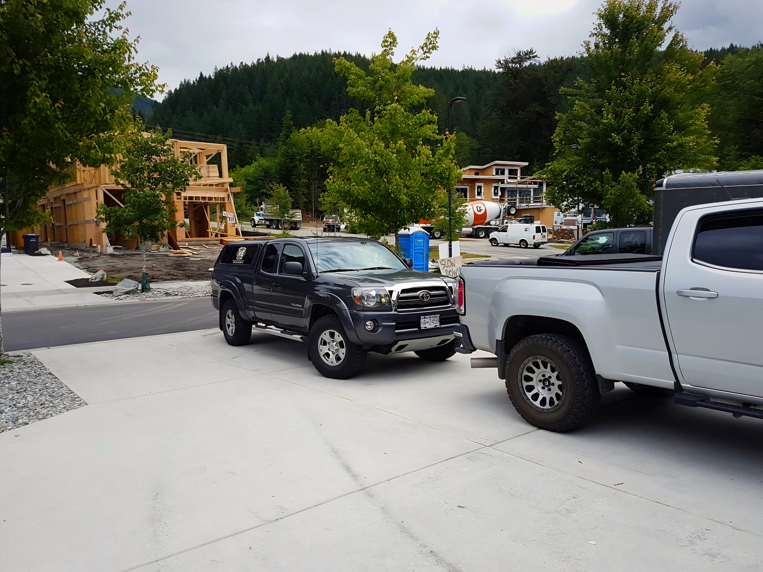 Homes under construction in a Whistler residential neighbourhood