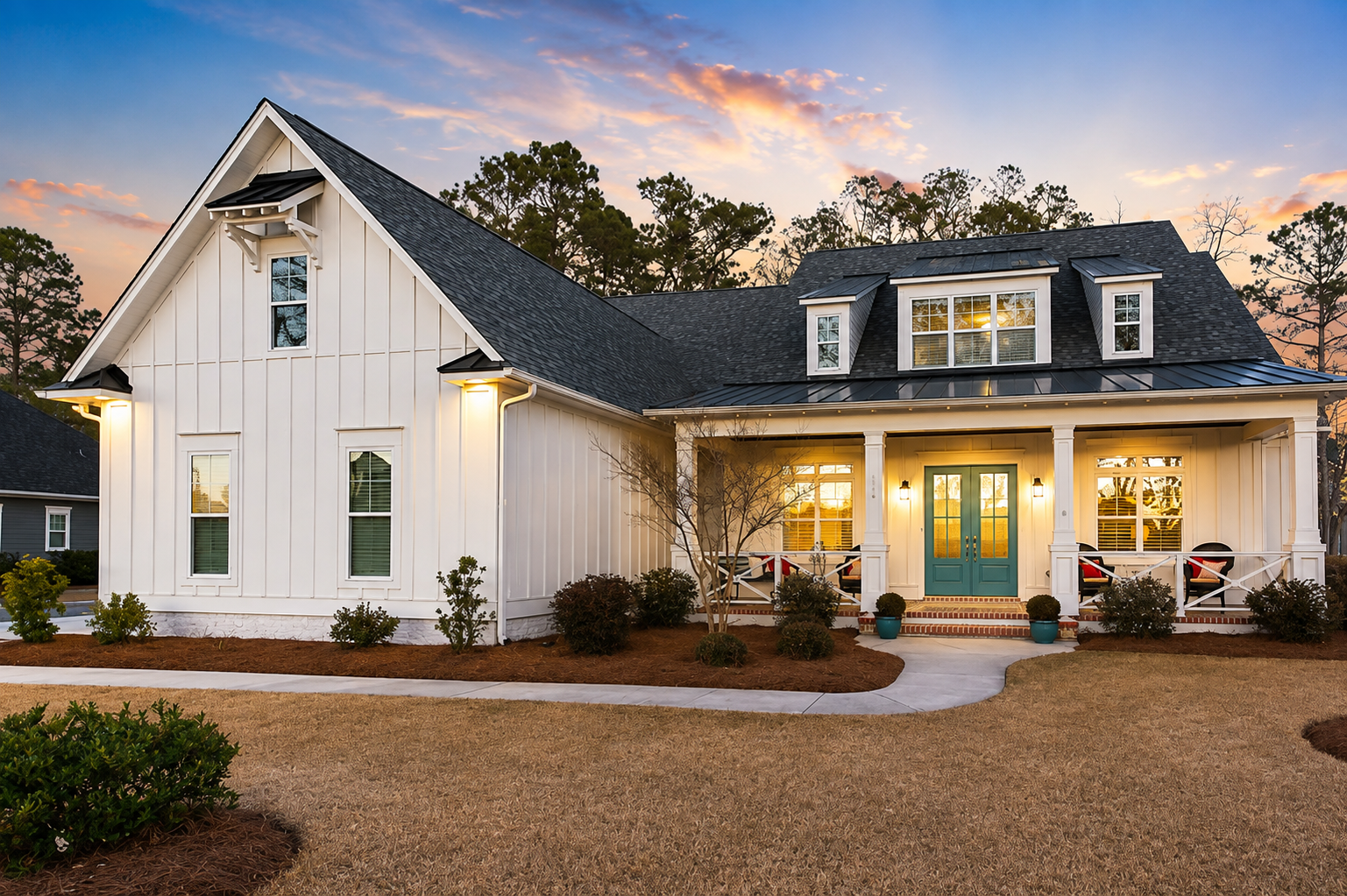 Professional real estate photography of a residential exterior