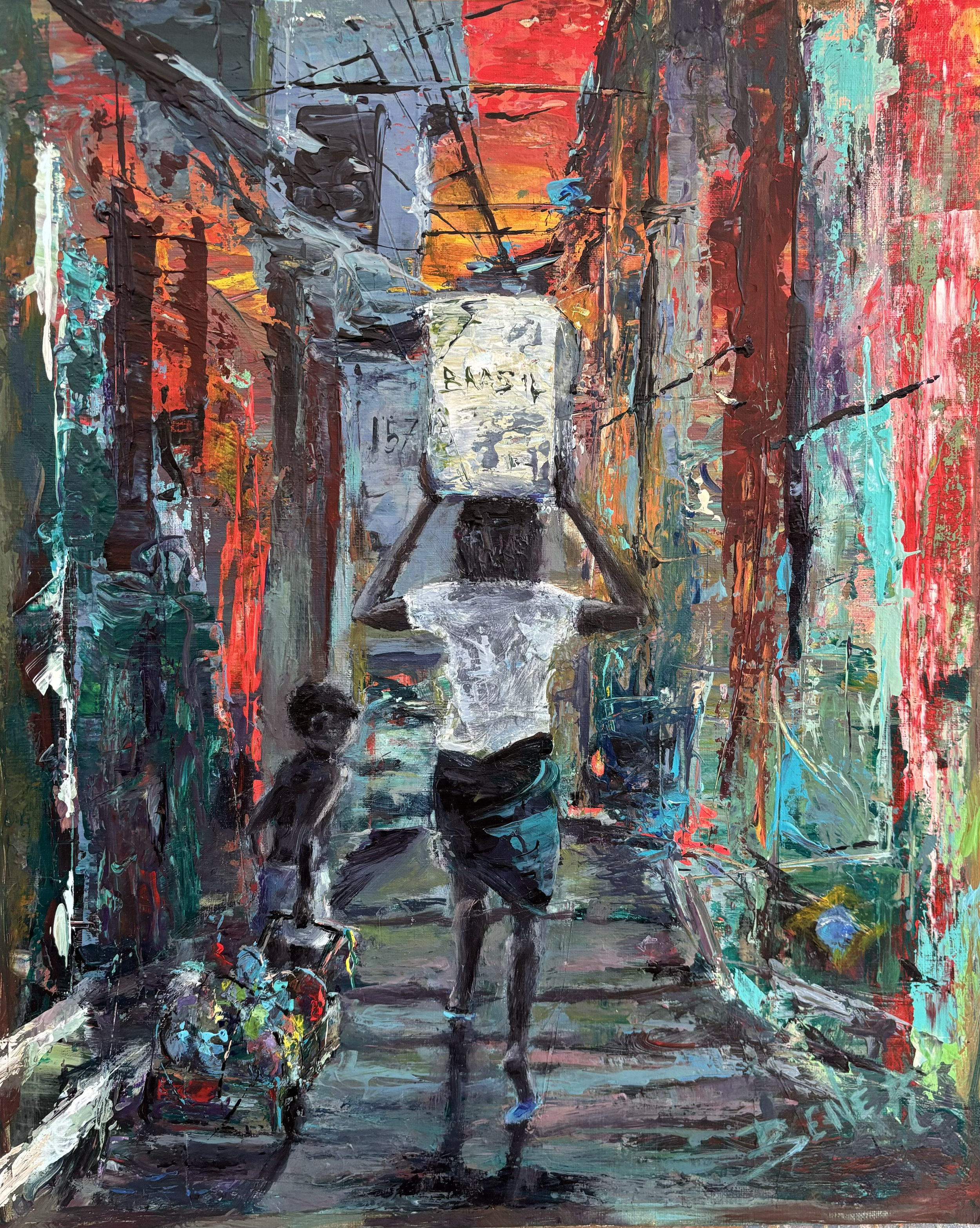 "Dia de festa" 2023, acrylic on paper 40x35cm