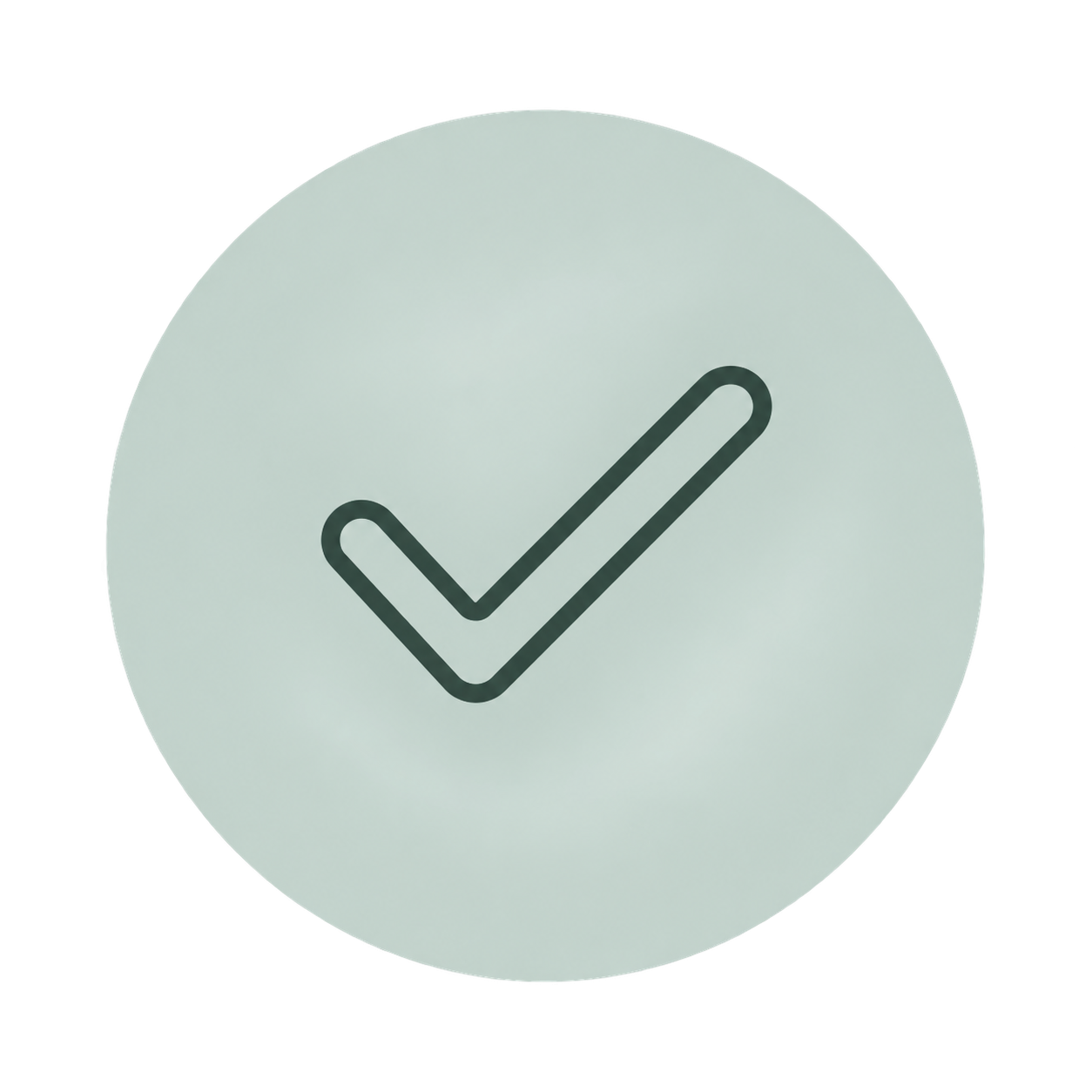 White circle with a black checkmark in the center.