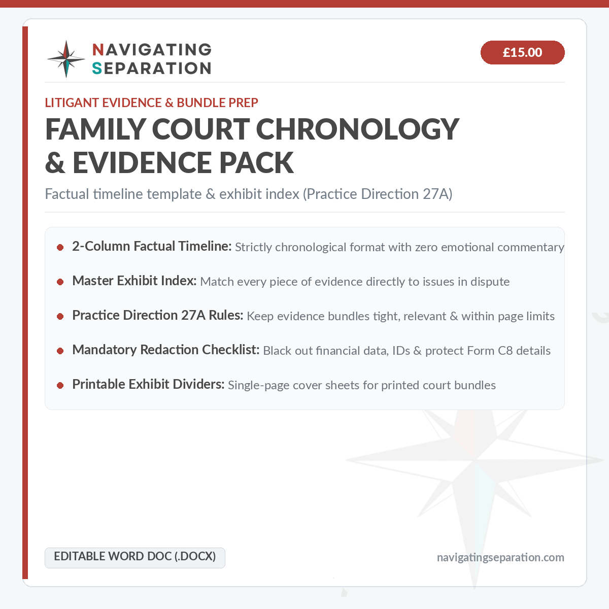 Family Court Chronology and Evidence Pack