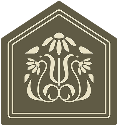Daisy & Dwell floral house logo icon