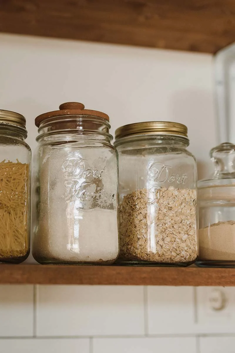 Kitchen organization in mason jars in Sisters Oregon