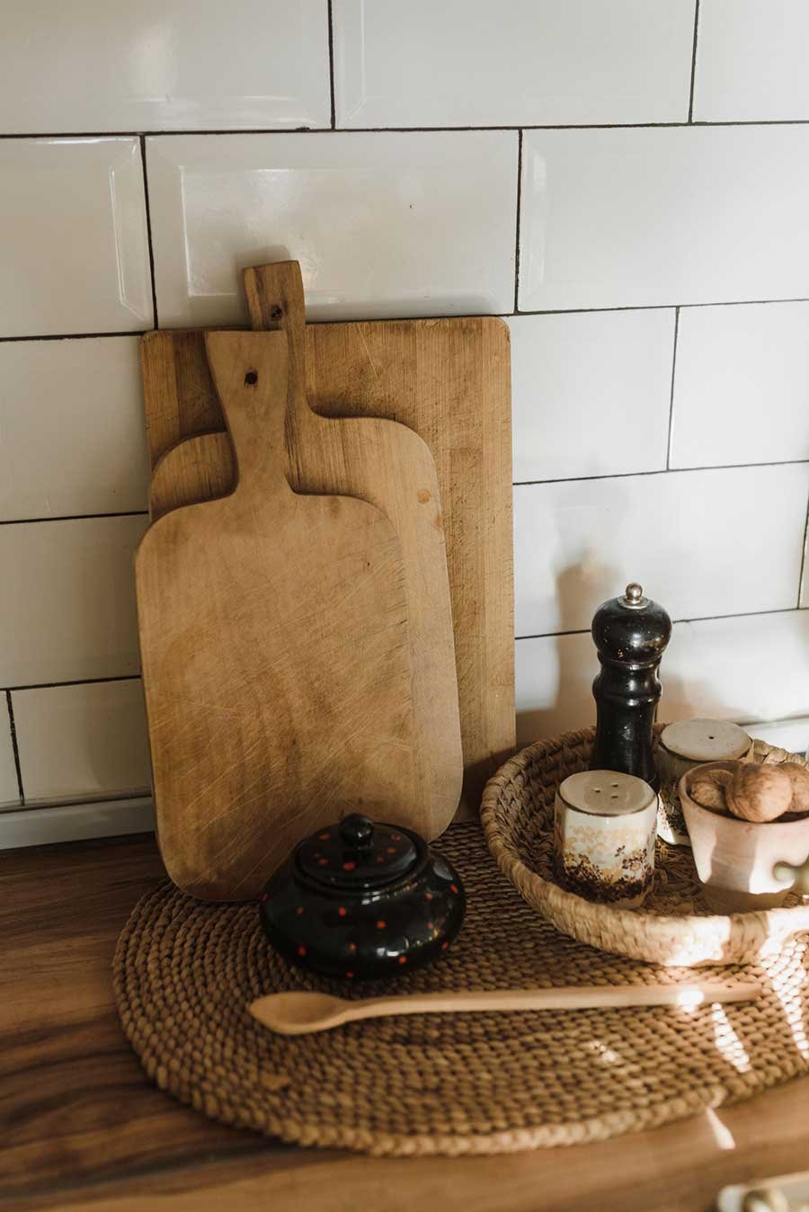 Rustic modern kitchen styling and organization