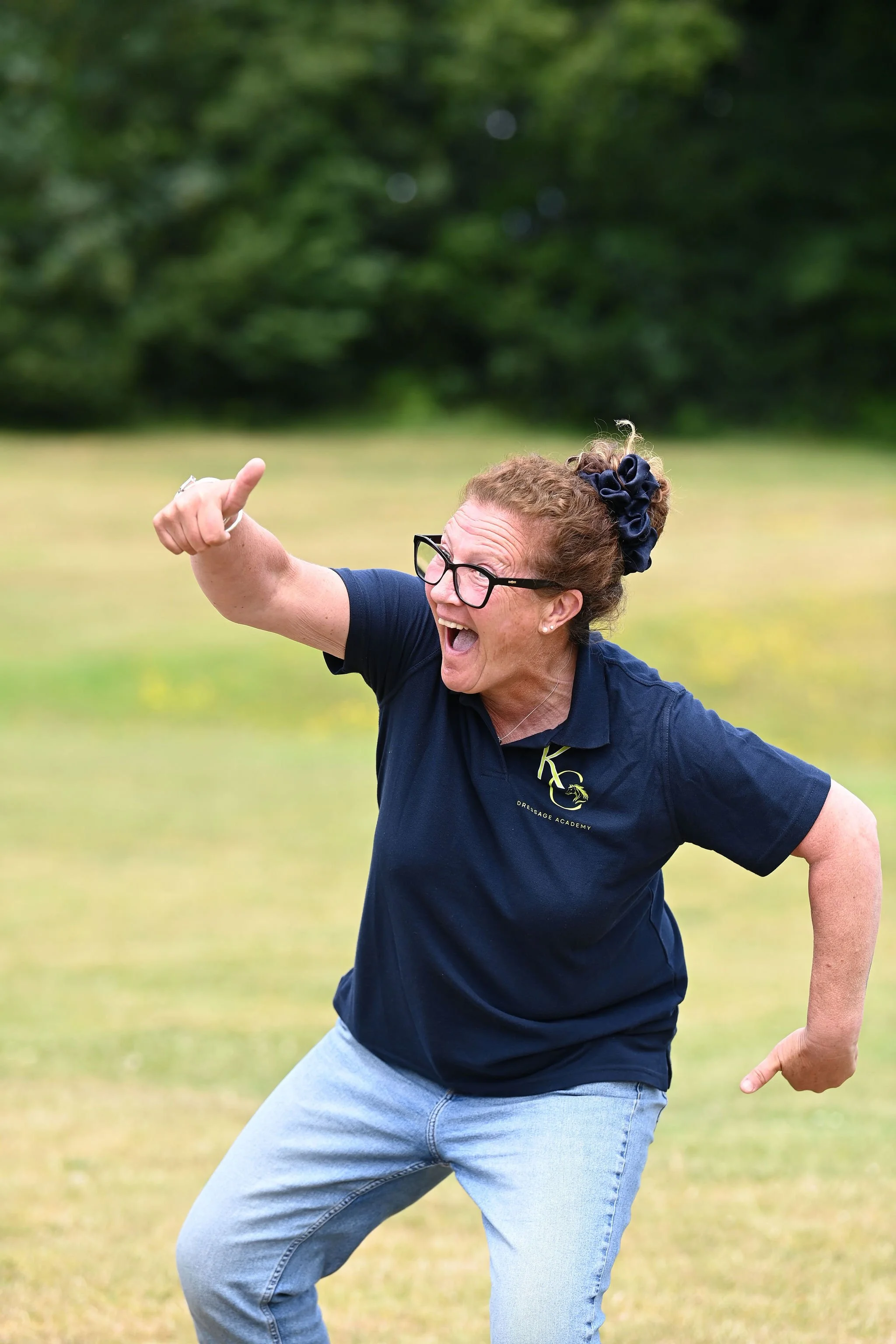 Jo Lee's giving the big thumbs up signalling welcome to camp!