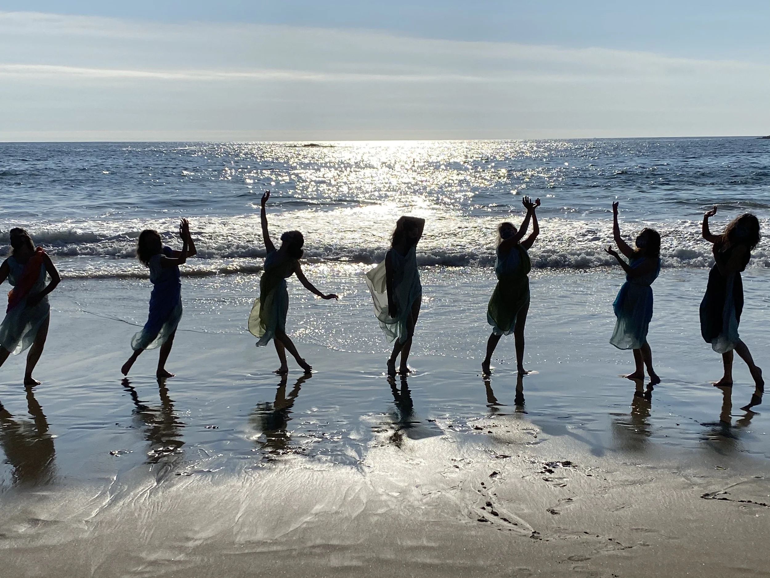 Guardians of Isadora dancing on Singing Beach, led by Dicki Johnson Macy, PhD, founder of Boston Children's Foundation
